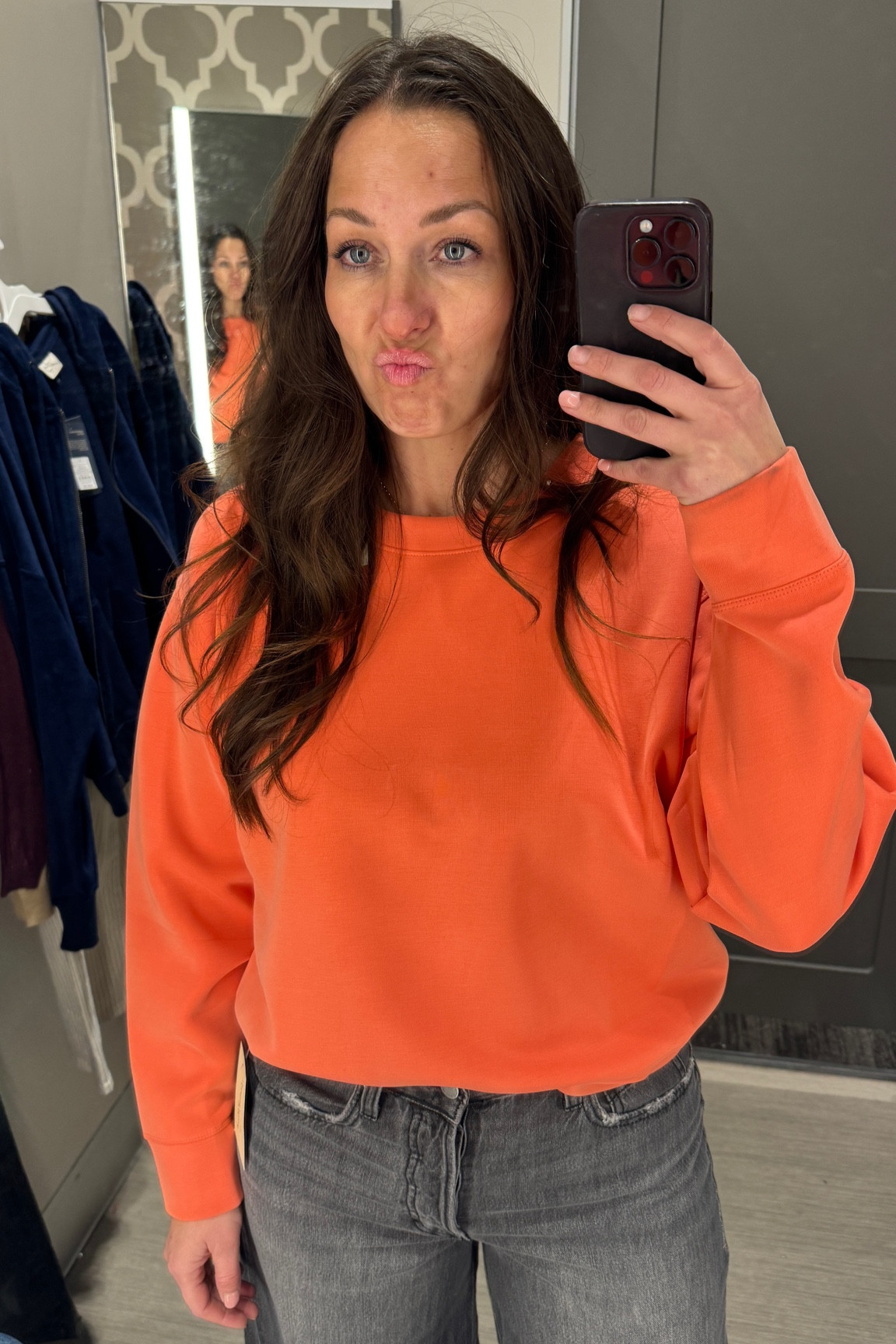 My favorite knock off Lulu sweatshirt from Target for 1/4 of the price! It’s so comfy! In my usual size M. Color is a beautiful coral but looks orange here. 

#LTKFindsUnder100 #LTKActive