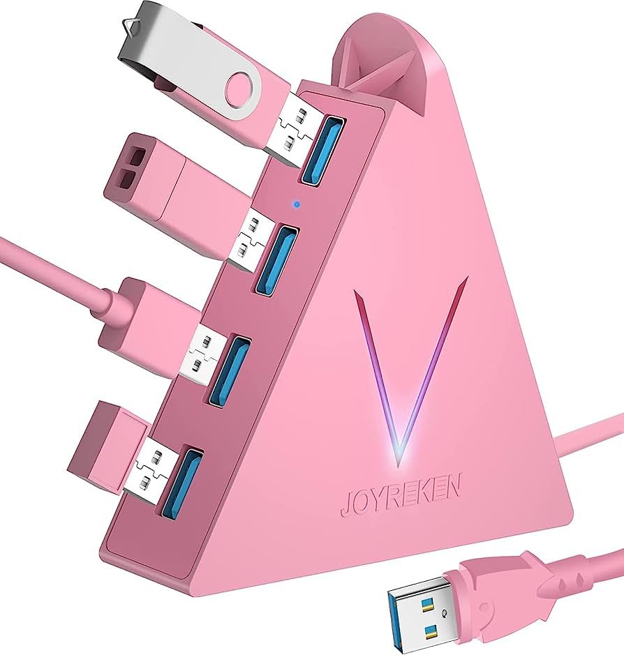 JoyReken 4-Port USB 3.0 Hub, FlyingVHUB Vertical Data USB Hub with 2 ft Extended Cable, for Mac, ... | Amazon (US)