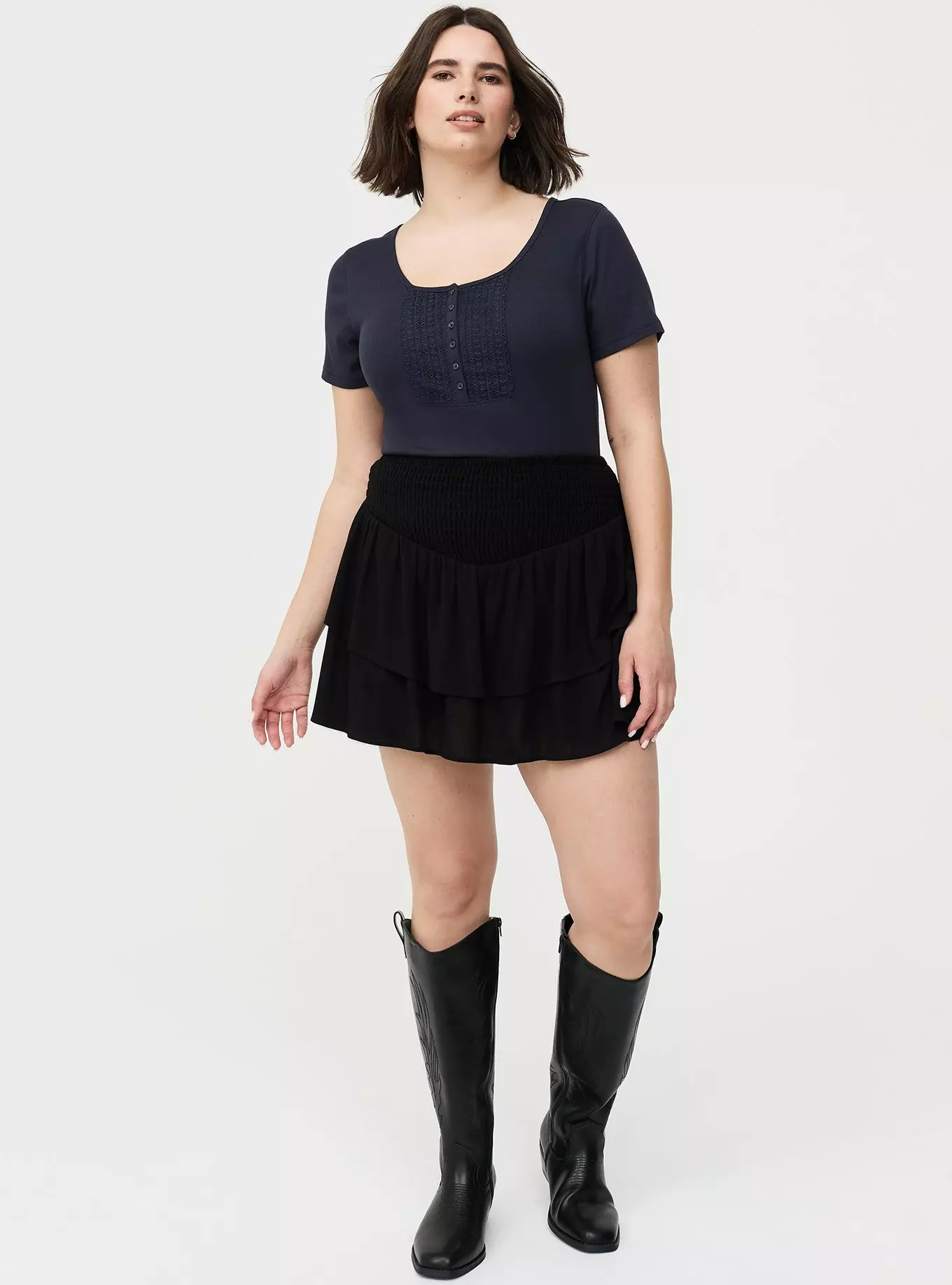Pull-On High-Rise Ruffle Skort | Torrid (US & Canada)