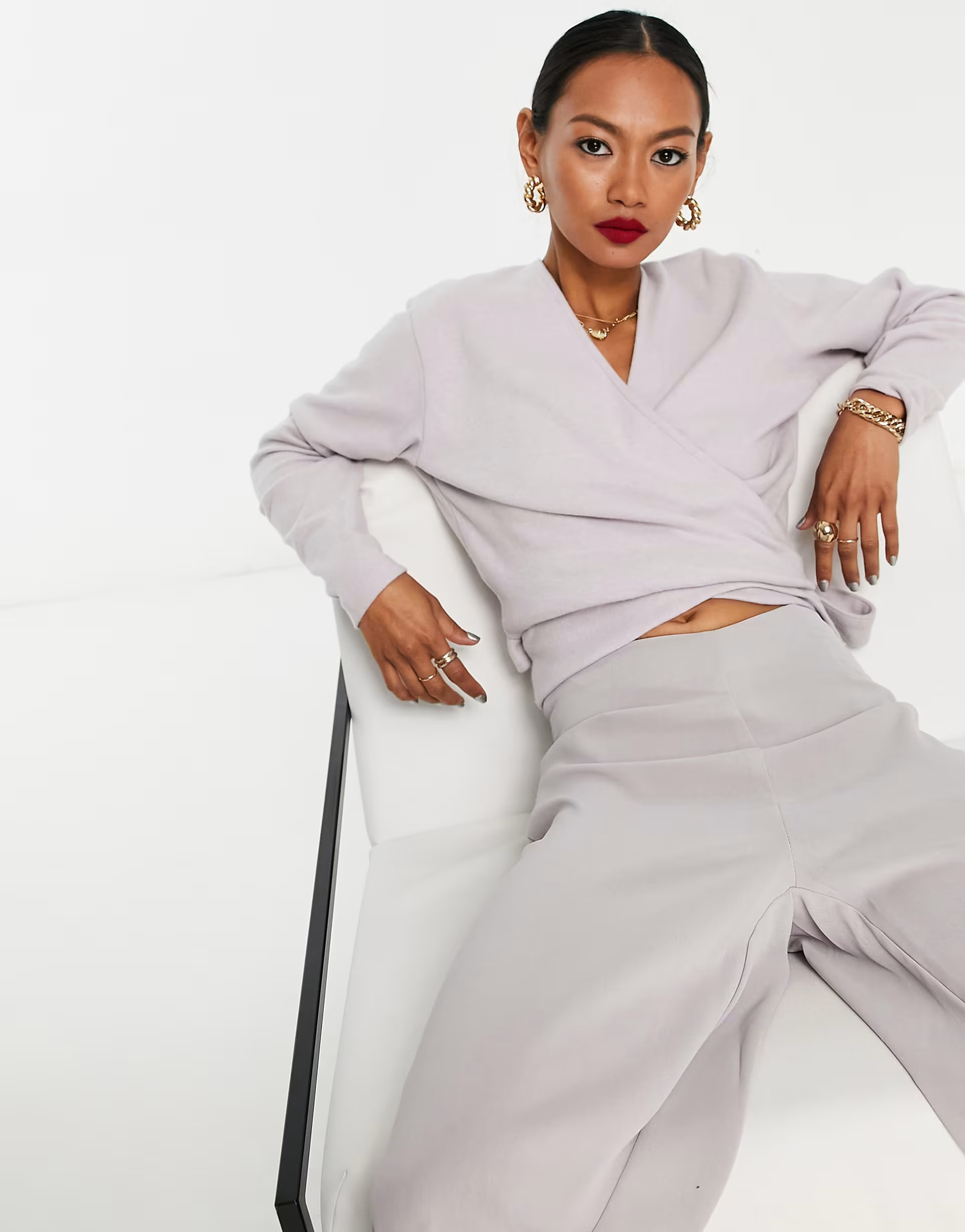 ASOS DESIGN supersoft wrap top in lilac - LILAC | ASOS (Global)