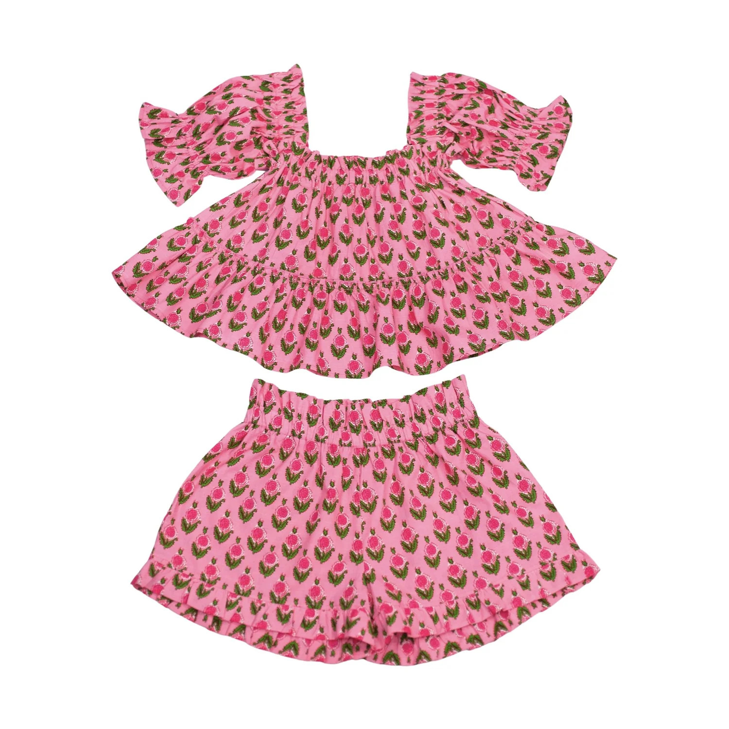 Polly Set in hot pink flower print — Elizabeth Wilson | Elizabeth Wilson Designs