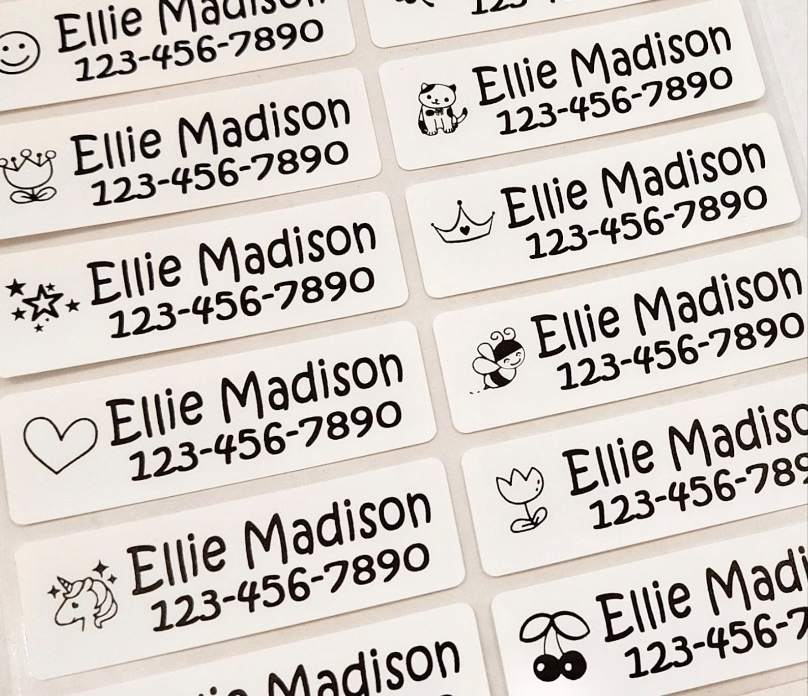 16 Long Size White Fabric Labels with Girl Images Clothing Label - Iron On Labels - Sew on Sewing... | Etsy (US)