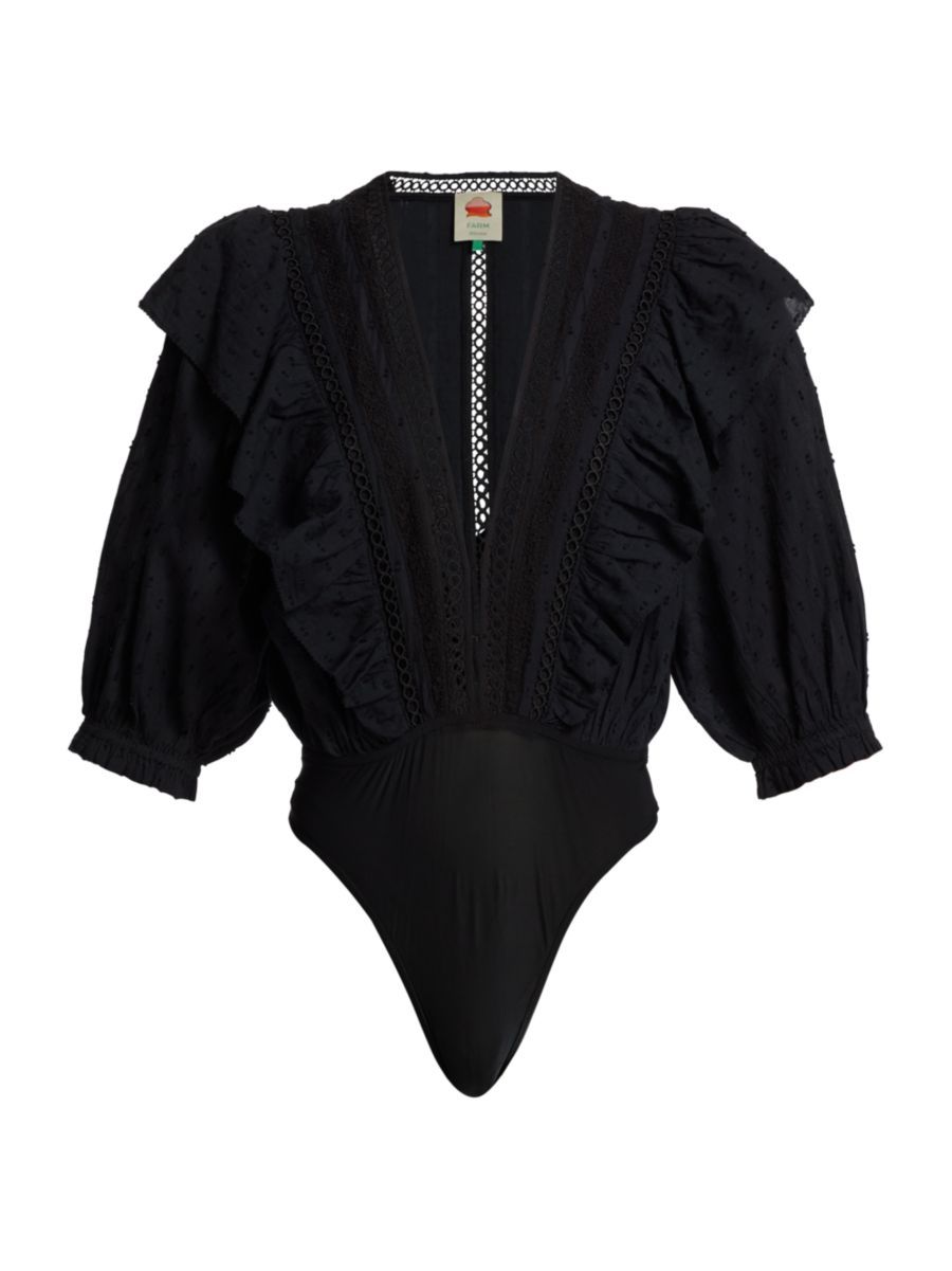 Ruffled Puff-Sleeve Bodysuit | Saks Fifth Avenue