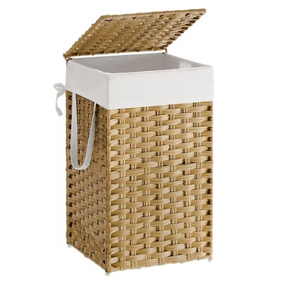 SONGMICS Laundry Hamper Bamboo Laundry Basket with Lid and Handles Wicker hamper | Target