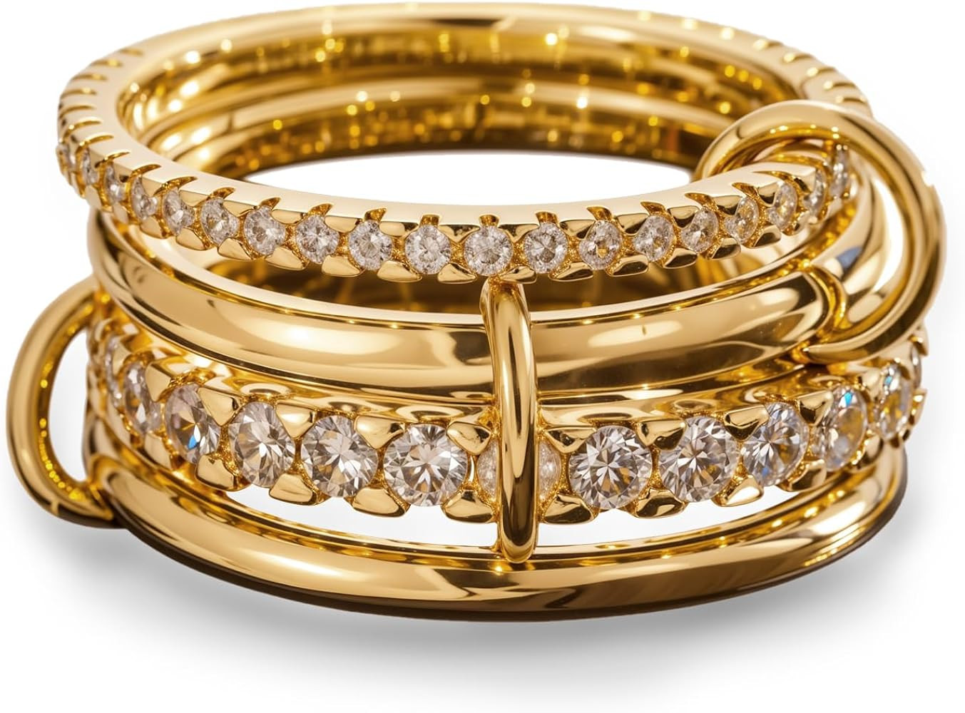 Gold Stackable Rings for Women Non Tarnish, Dainty Stackable 18k Gold Plated CZ Cubic Zirconia Ri... | Amazon (US)