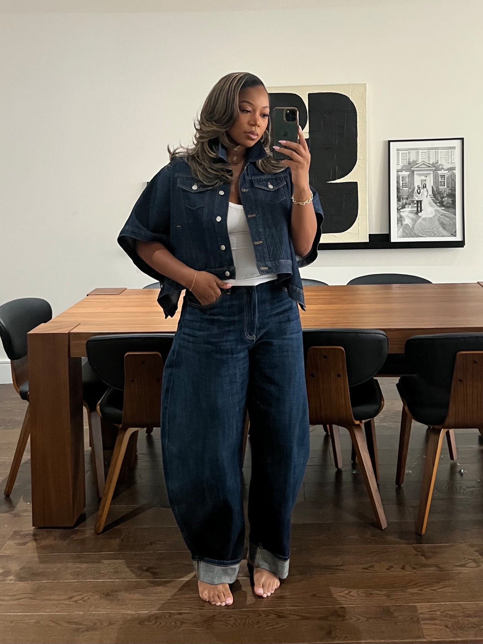 Size small jacket! Small tank (fav!!) size 12 jeans  