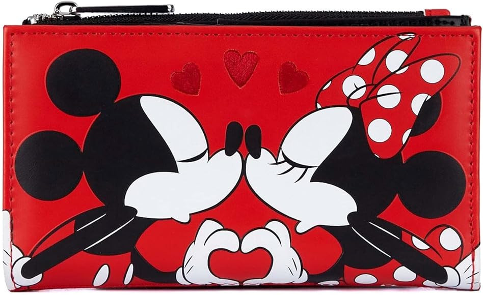 Loungefly Disney Mickey and Minnie Valentines Flap Wallet Mickey And Minnie Mouse One Size | Amazon (US)
