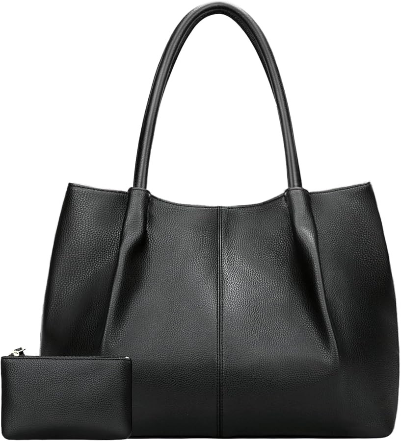 KKXIU Tote Bag for Women Vegan Leather Shoulder Purse Large Capacity Travel Bag | Amazon (US)
