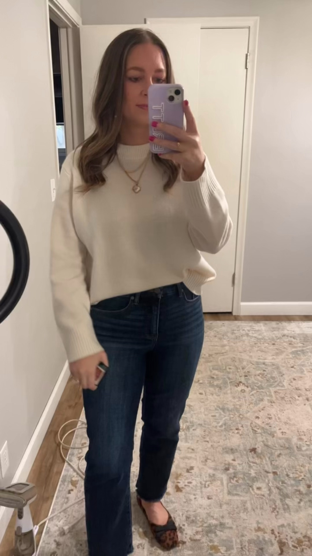 Today’s work OOTD

Wearing small in top 

Work outfit // office outfit // work outfits // office outfits // spring sweater // workwear // business casual // spring outfit // summer outfits office// spring outfits 2026 // summer outfits 2026 // business casual workwear // leopard flats // ballet flats // dark wash denim 

#LTKWorkwear #LTKootd #LTKgrwm