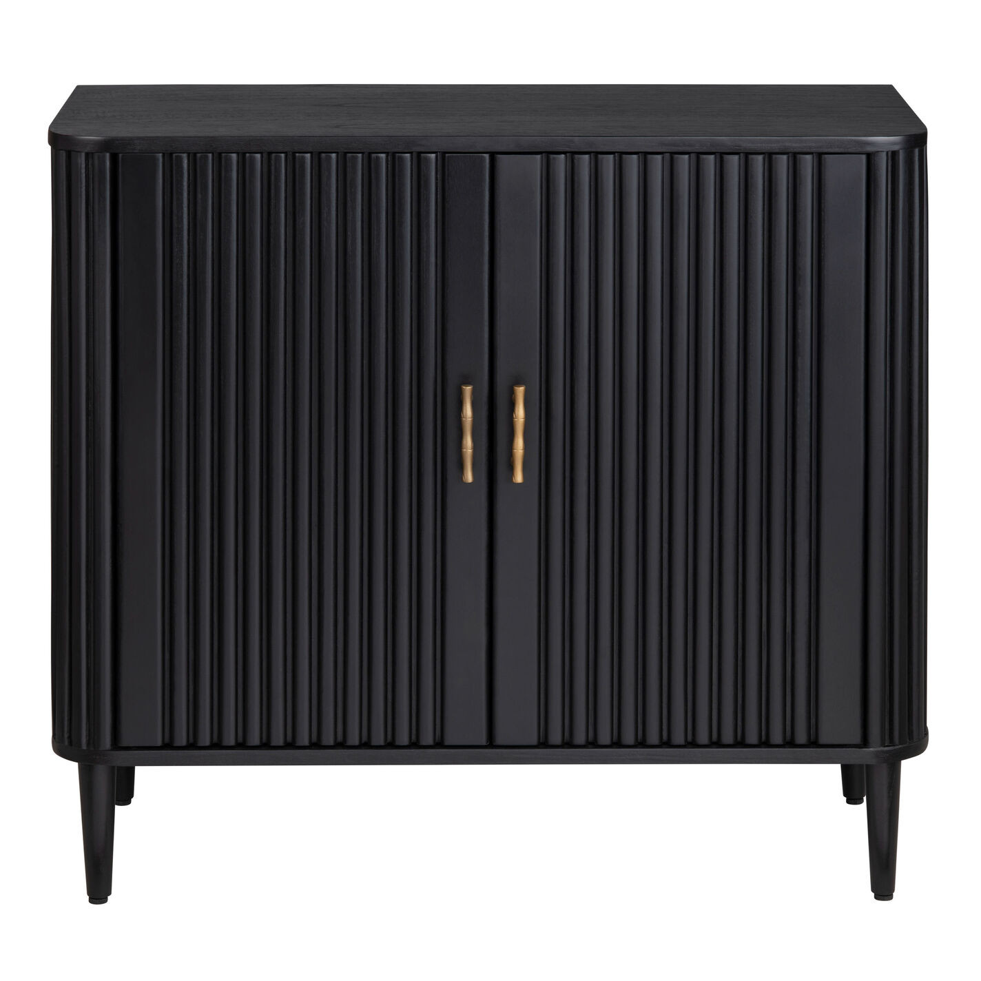 Aldgate Black Wood Fluted Storage Cabinet | World Market