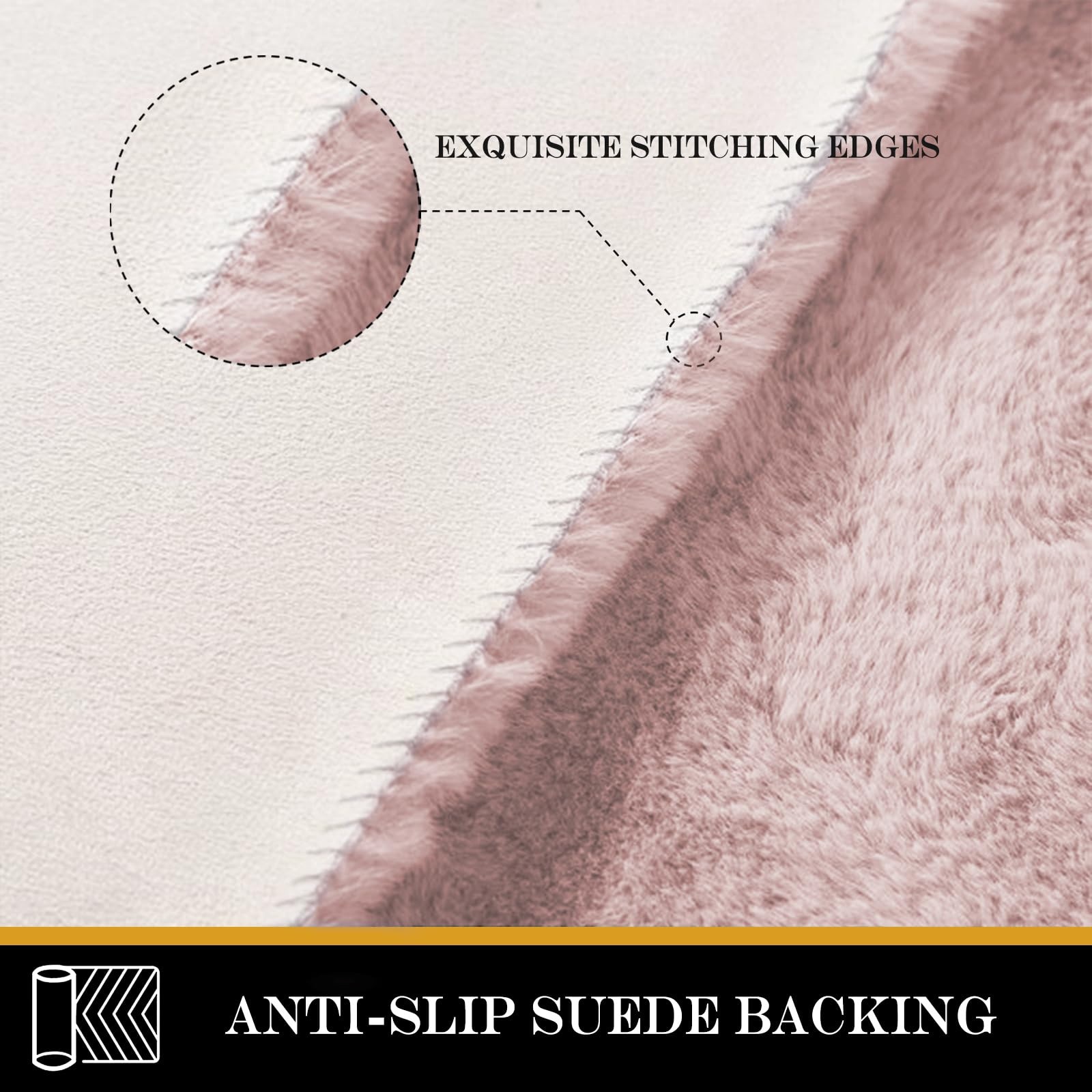 Latepis Light Pink Runner 2x6 Rug Small Fluffy Shag Rug Faux Rabbit Fur Washable Non-Slip Rug for... | Amazon (US)