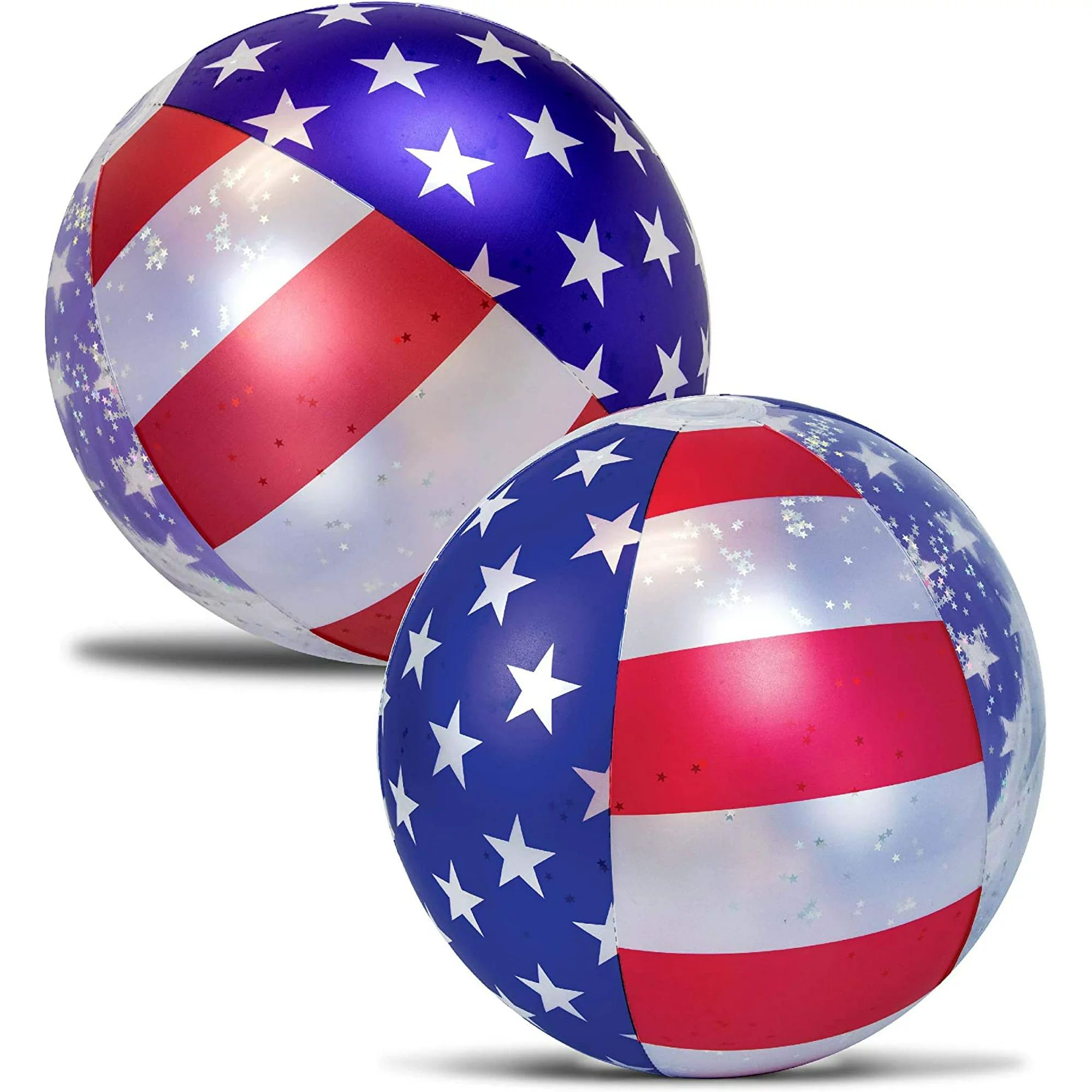 2 Pack Inflatable Pool Beach Balls - Premium Luxurious 16 Inch Large Beach Balls Filled with Spar... | Walmart (US)