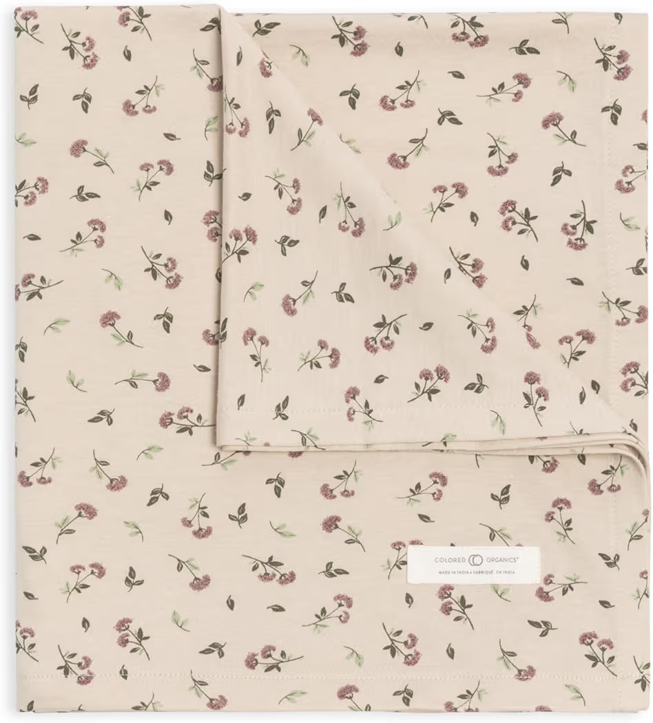 Colored Organics Baby Organic Cotton Swaddle - Infant Receiving Blanket - Betty Floral/Purple + O... | Amazon (US)