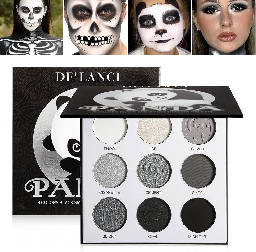 Afflano Gray Eyeshadow Palette Black Grey White Silver, Blendable Smokey Eye Eyeshadow Palette, f... | Amazon (US)