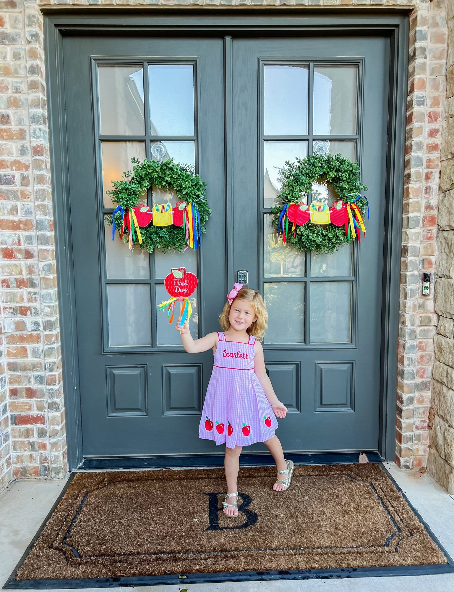 Happy first day of school! 🍎✏️📚🖍️🎨  Scarlett was so excited to start pre-k  

#LTKFindsUnder50 #LTKKids #LTKBacktoSchool