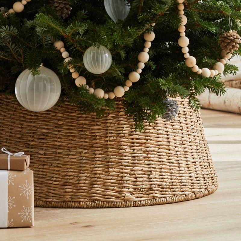 Abaca Woven Christmas Tree Collar + Reviews | Crate and Barrel | Crate & Barrel