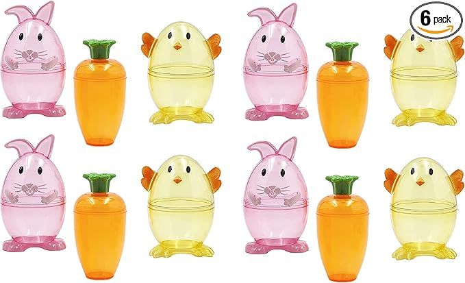 The Dreidel Company Fillable Easter Carrots, Bunny, and Chick Containers, Perfect For Easter Hunt... | Amazon (US)