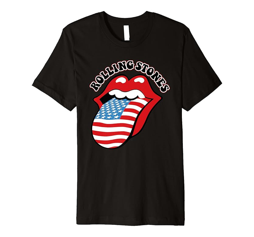 Mens The Rolling Stones USA Tongue Premium T-Shirt | Amazon (US)