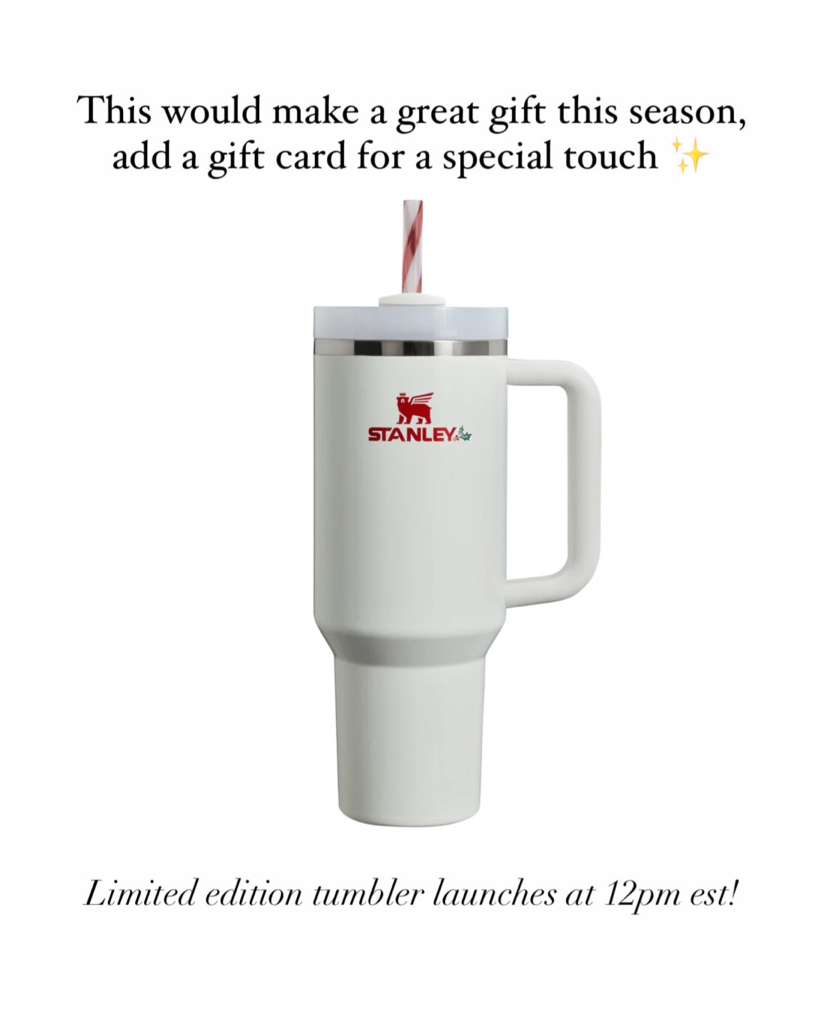 Limited edition Stanley launches at 12pm est! Would make a great gift this holiday season ✨

#LTKGiftGuide #LTKCyberWeek #LTKHoliday