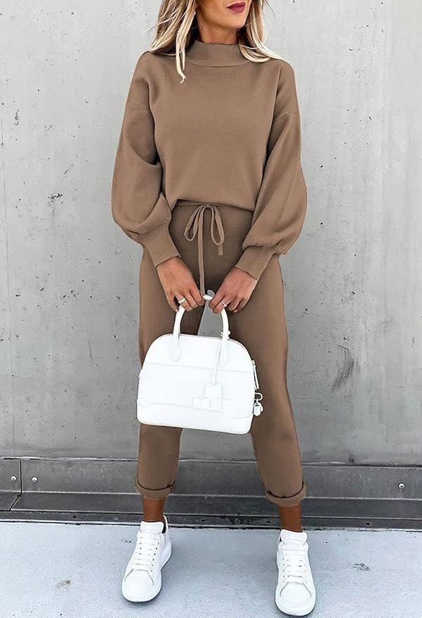 Fixmatti Women's 2 Piece Outfits Long Sleeve Pullover Sweatshirt Jogger Pants Sweatsuit | Amazon (US)