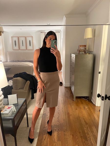 Work outfit - business casual - long skirt outfit - business outfit - office job outfit - holiday outfit - fall fashion 

#LTKworkwear #LTKHoliday #LTKstyletip