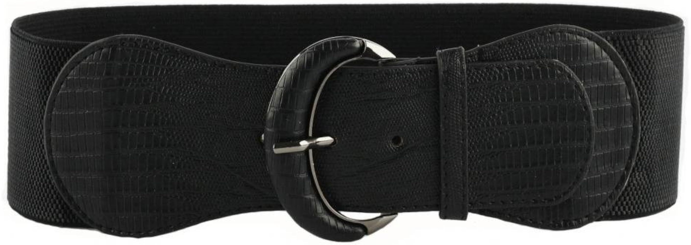 VOCHIC PU Leather Elastic Wide Belt for Women Ladies Dress Stretch Thick Waist Belts | Amazon (US)
