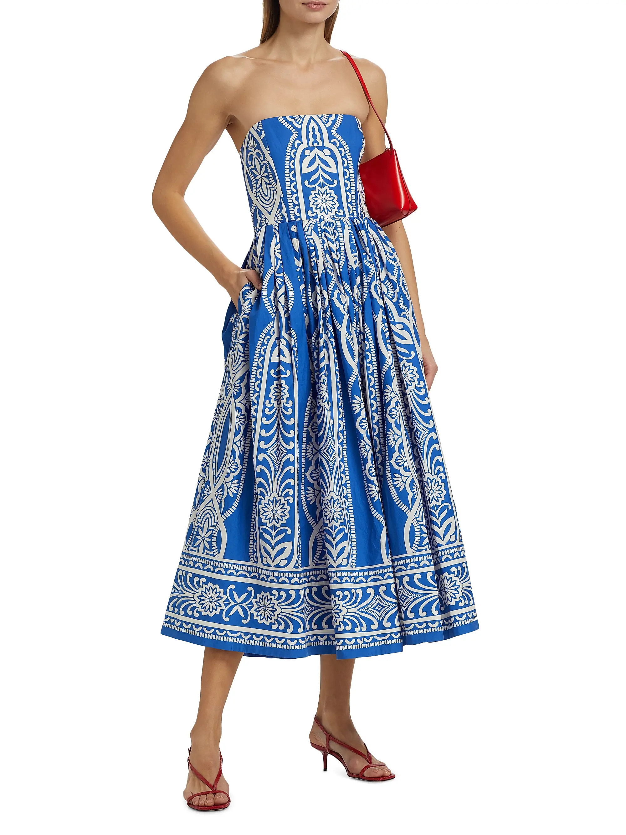 Torres Cotton Poplin Fit & Flare Midi-Dress | Saks Fifth Avenue