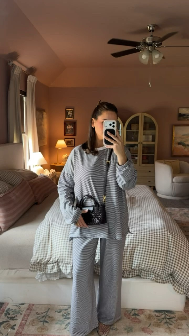 The perfect mom uniform! I’m wearing a size L but could have used a M 🤎 loungewear, matching set, jelly flats, purse, fashion, mom style

#LTKgrwm #LTKootd #LTKmomlife