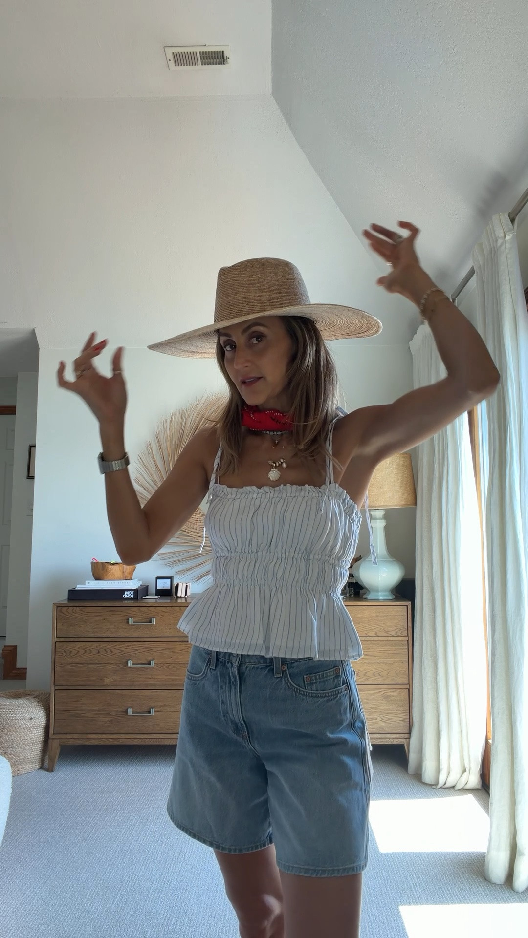 Last chance to get some of my favorite wardrobe staples on sale! Sale ends Sunday July 5th - these denim shorts fit so well, mid rise and wide leg but polished and feminine. Top is linen and adorable with adjustable straps and elastic waist

#LTKootd #LTKgrwm #LTKSaleAlert