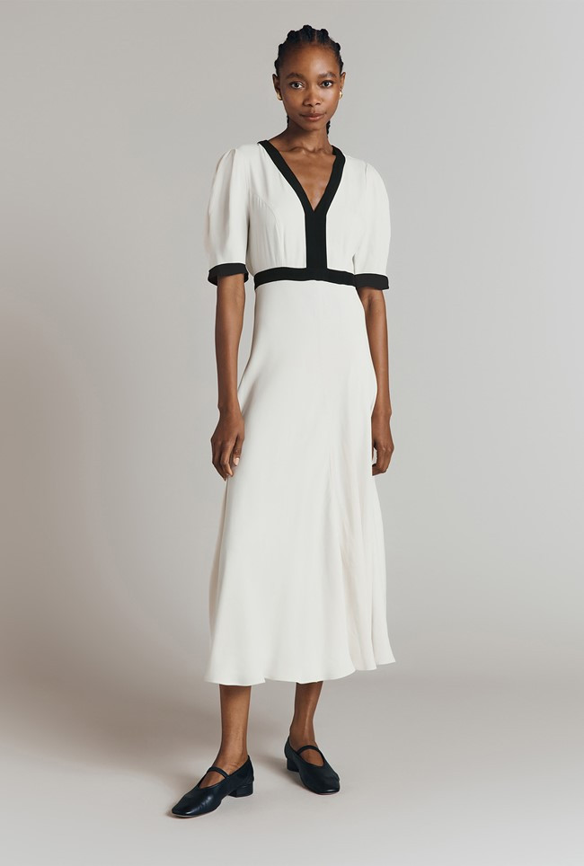 Cicely Crepe Contrast Midi Dress | Ghost