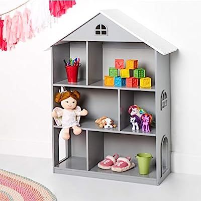 Wildkin Kids Wooden Dollhouse Bookcase for Girls, Measures 42 x 12 x 33 Inches, Dollhouse Bookshe... | Amazon (US)