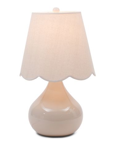 24in Ceramic Table Lamp With Scalloped Shade | TJ Maxx