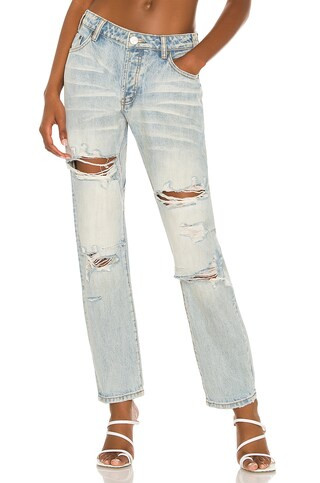Kansas Blue Trashed Saints Boyfriend Jean
                    
                    One Teaspoon | Revolve Clothing (Global)