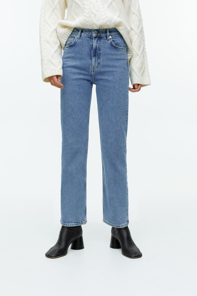 ROSE Cropped Straight Stretch Jeans | H&M (UK, MY, IN, SG, PH, TW, HK)