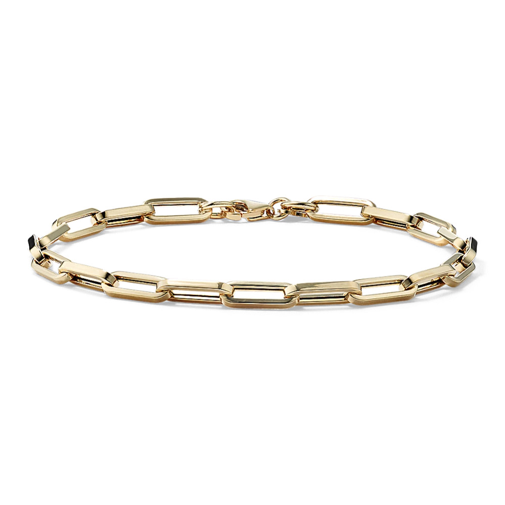 7.5'' 14K Yellow Gold Paperclip Bracelet | Shane Co
