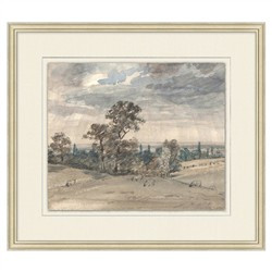 Yorkshire Traditional Grey Landscape Silver Leaf Frame Painting 3 - 23x26 | Kathy Kuo Home