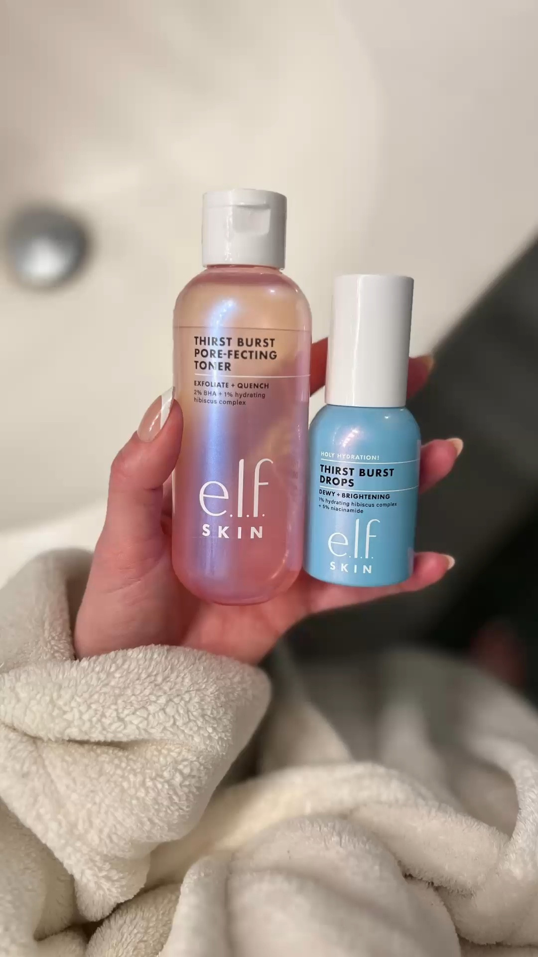 What I’m restocking during the e.l.f. sale 🤍

This Thirst Burst toner + drops duo is part of my every single morning routine. 
The toner helps gently exfoliate while keeping my skin hydrated, and the drops give that dewy, bright finish before moisturizer + makeup.

Simple, effective, and such a good everyday combo — especially while you can grab a free full-size gift + free shipping during the sale 👏

#LTKBeauty #LTKSpringSale #LTKSaleAlert