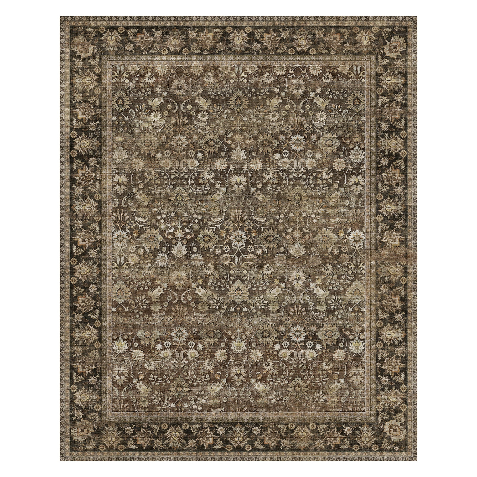 BERTHMEER 8'x10' Large Brown Area Rugs Vintage Oriental Traditional Rugs for Living Room Bedroom ... | Walmart (US)