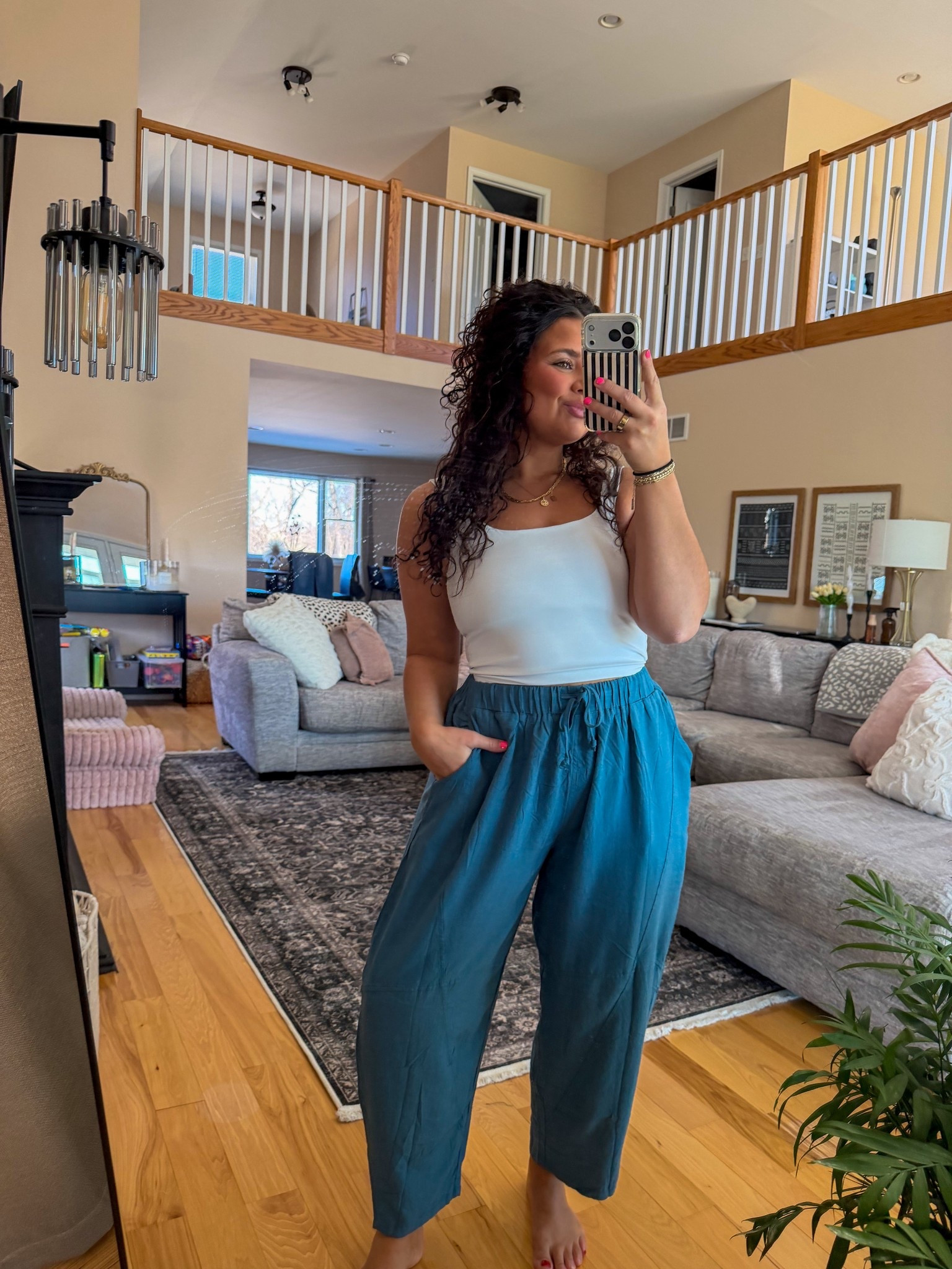 I am wearing a size large in the tank & the pants! The pants come in several color options! 

#amazon

#LTKMidsize #LTKSpringSale #LTKTravel