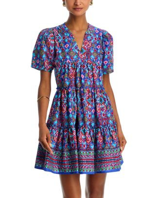 AQUA Mosaic Tile Puff Sleeve Dress - Exclusive  | Bloomingdale's Women | Bloomingdale's (US)