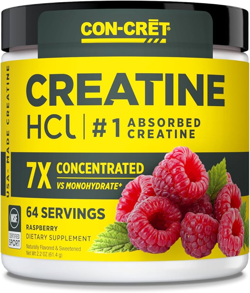 CON-CRET Creatine HCl Powder | Muscle, Cognitive, Cellular Energy Support | No Bloating or Cramps... | Amazon (US)