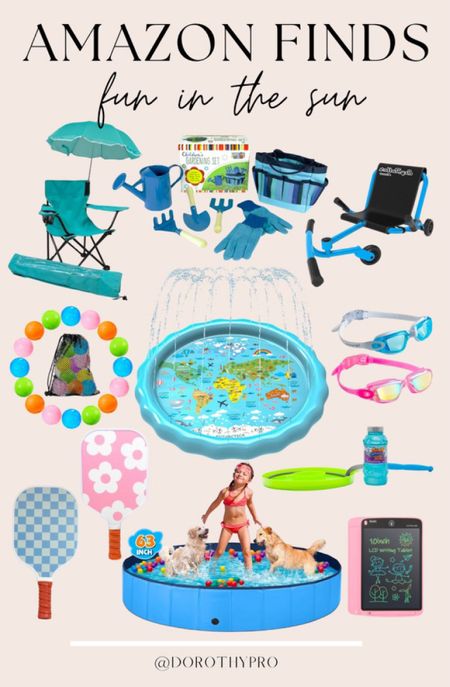 Fun in the sun!! So many fun games that could be a gift or just fun to have! Perfect for this warmer weather! 
Googles, swimming pad, chair and umbrella, garden kit, pickle ball paddles, bubbles, and so much more!! 

#LTKswim #LTKfindsunder100 #LTKsalealert