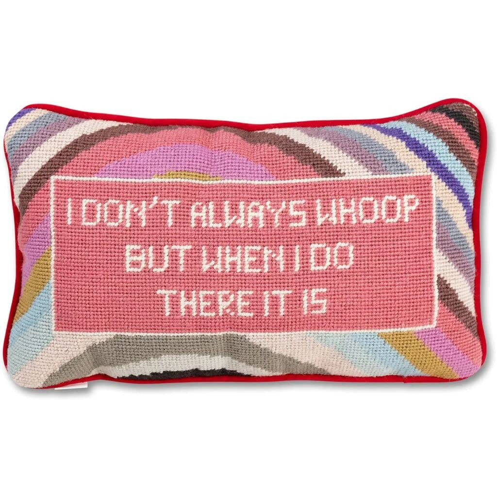 FURBISH Handmade Needlepoint Decorative Throw Pillow - Whoop There It is - 9" x 15" - Small Embro... | Amazon (US)