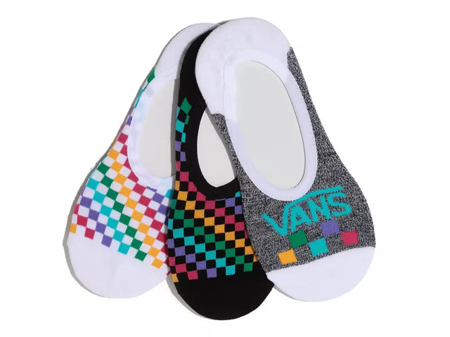 Rainbow Checkered Women's No Show Socks - 3 Pack | DSW