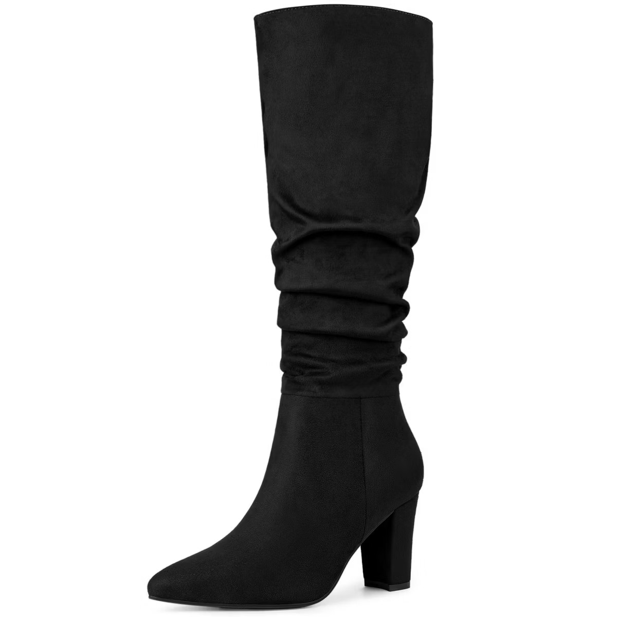 Allegra K Women's Halloween Pointed Toe Chunky Heel Knee High Boots | Target