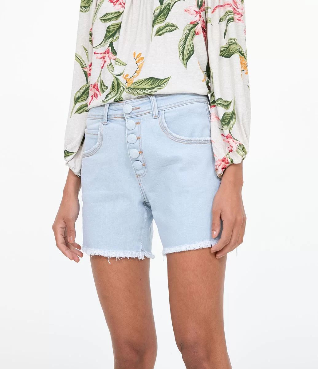 Short Jeans Liso com Botões Forrados Azul - Lojas Renner | Lojas Renner BR