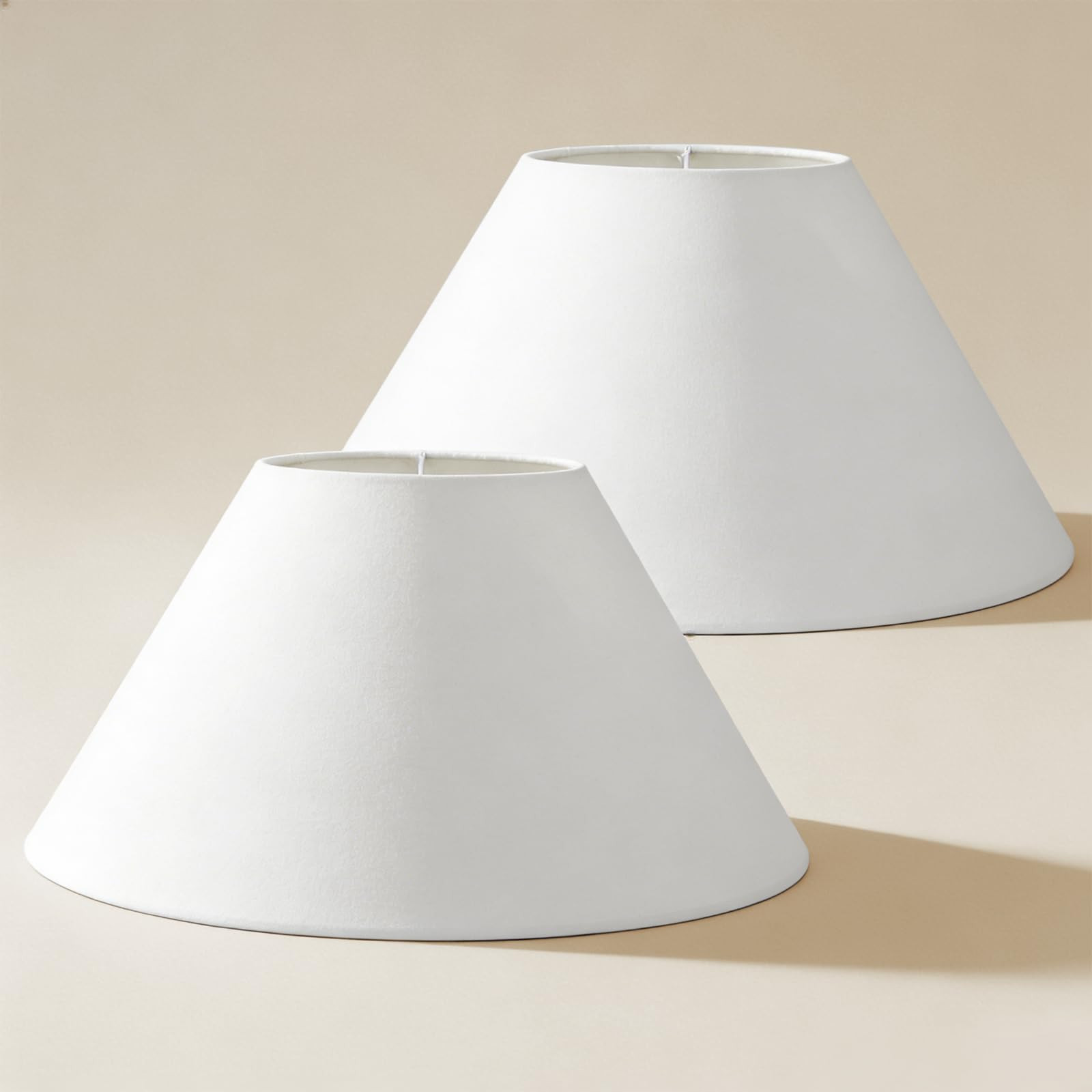 2Pcs Large Lamp Shade 8.5"x 19.5" x 9" Round Lamp shades, Linen Lampshade Drum Lamp Shades, Barre... | Amazon (US)