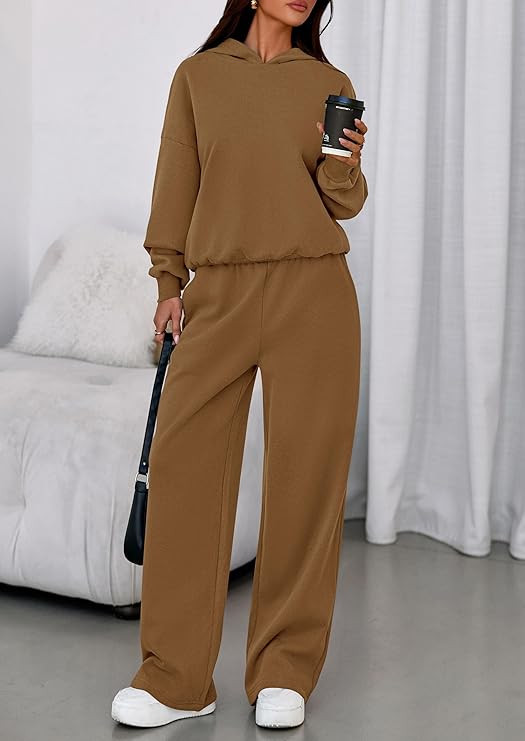 PRETTYGARDEN Womens Sweatsuits 2 Piece Set 2025 Casual Winter Long Sleeve Hoodie Loose Wide Leg S... | Amazon (US)