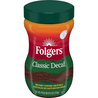 Folgers Classic Medium Roast Instant Coffee - Decaf - 8oz | Target