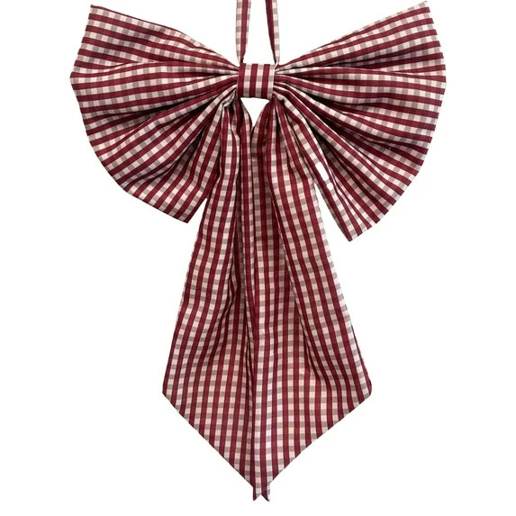 Christmas Wreath Bow Front Door Hanger Cute Bow Wreath Accessories Xmas Party Yard Doorway Indoor... | Walmart (US)